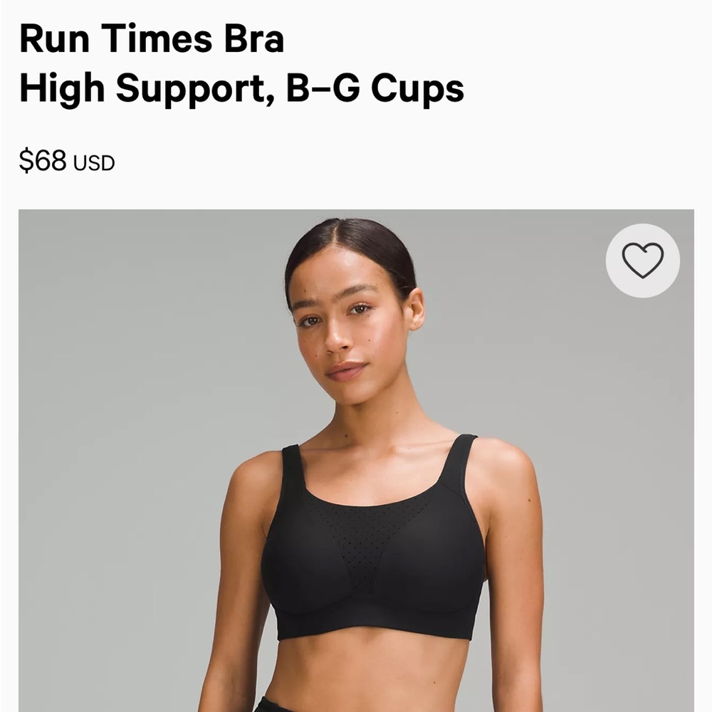 Lululemon Black Run Times Sports Bra